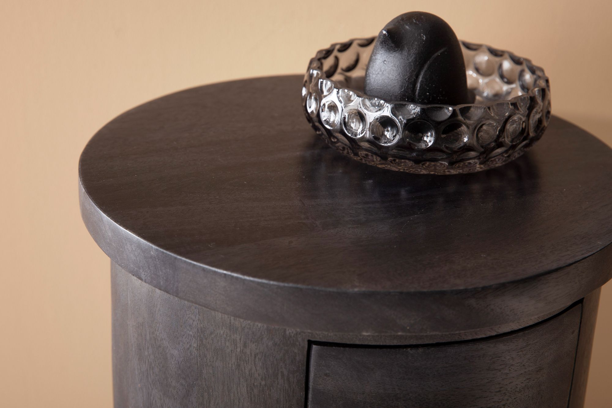 Sideboard Grimsey Mango Massivholz Schwarz Höhe 65 cm
