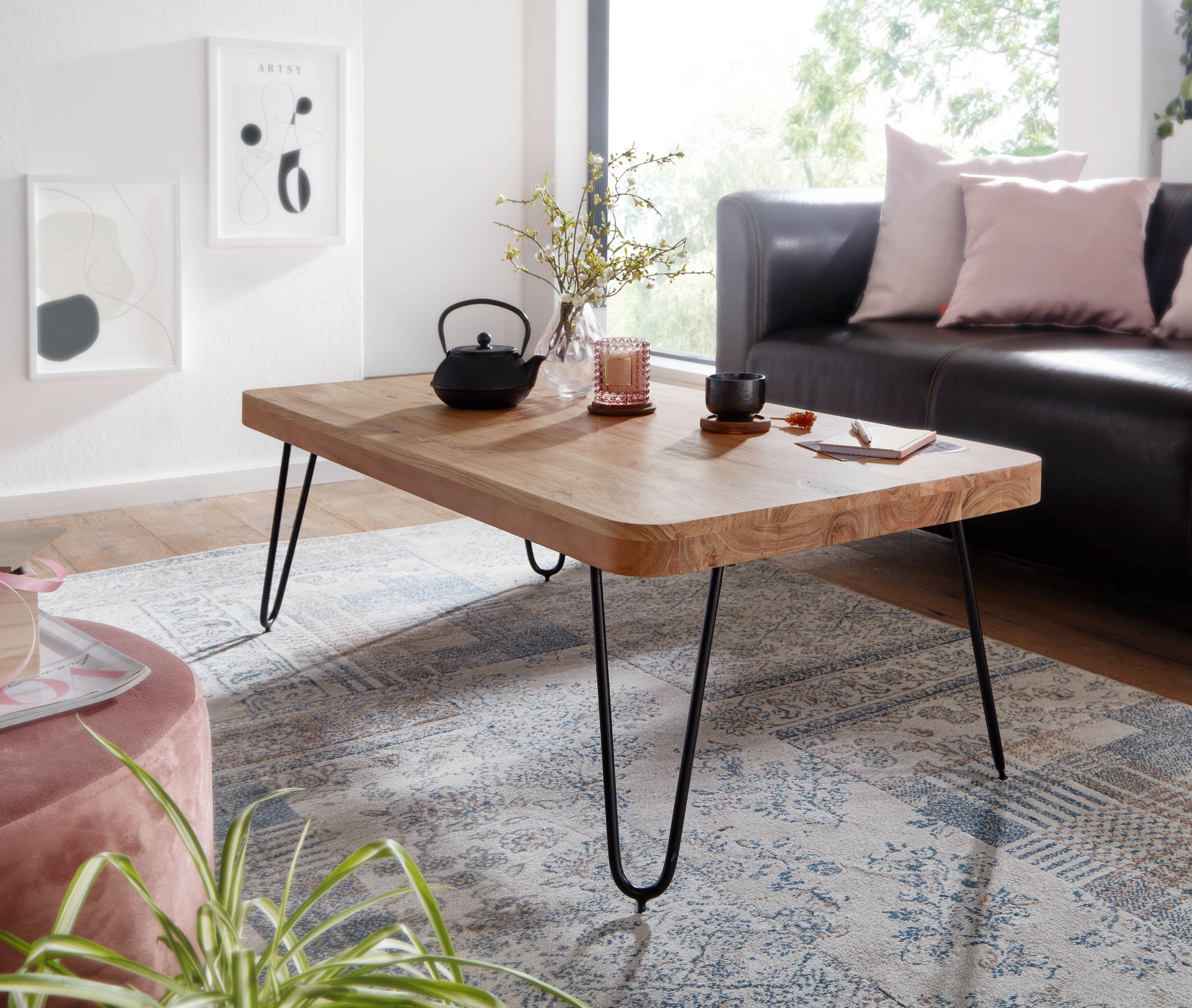 Couchtisch Agdenes Massivholz Akazie 115 × 60 × 40 cm
