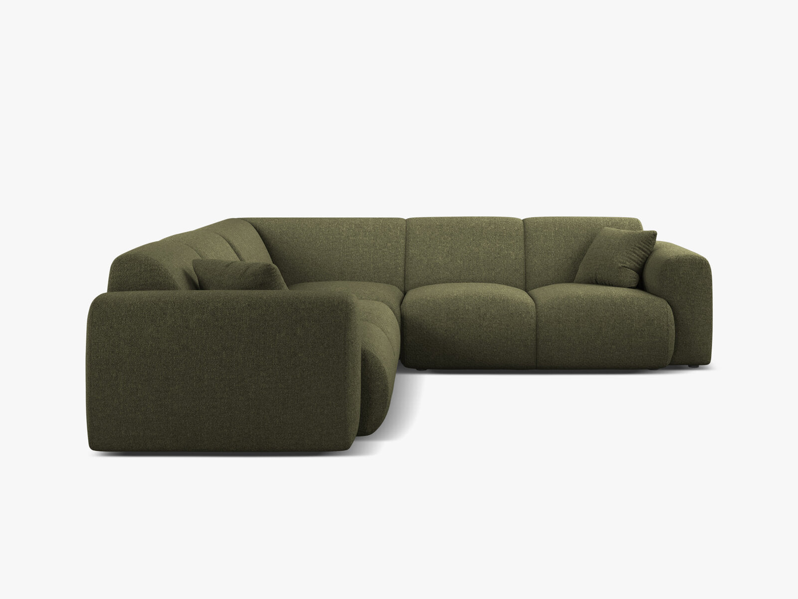Micadoni Ecksofa Molino 5-Sitzer Chenille Eden Grün