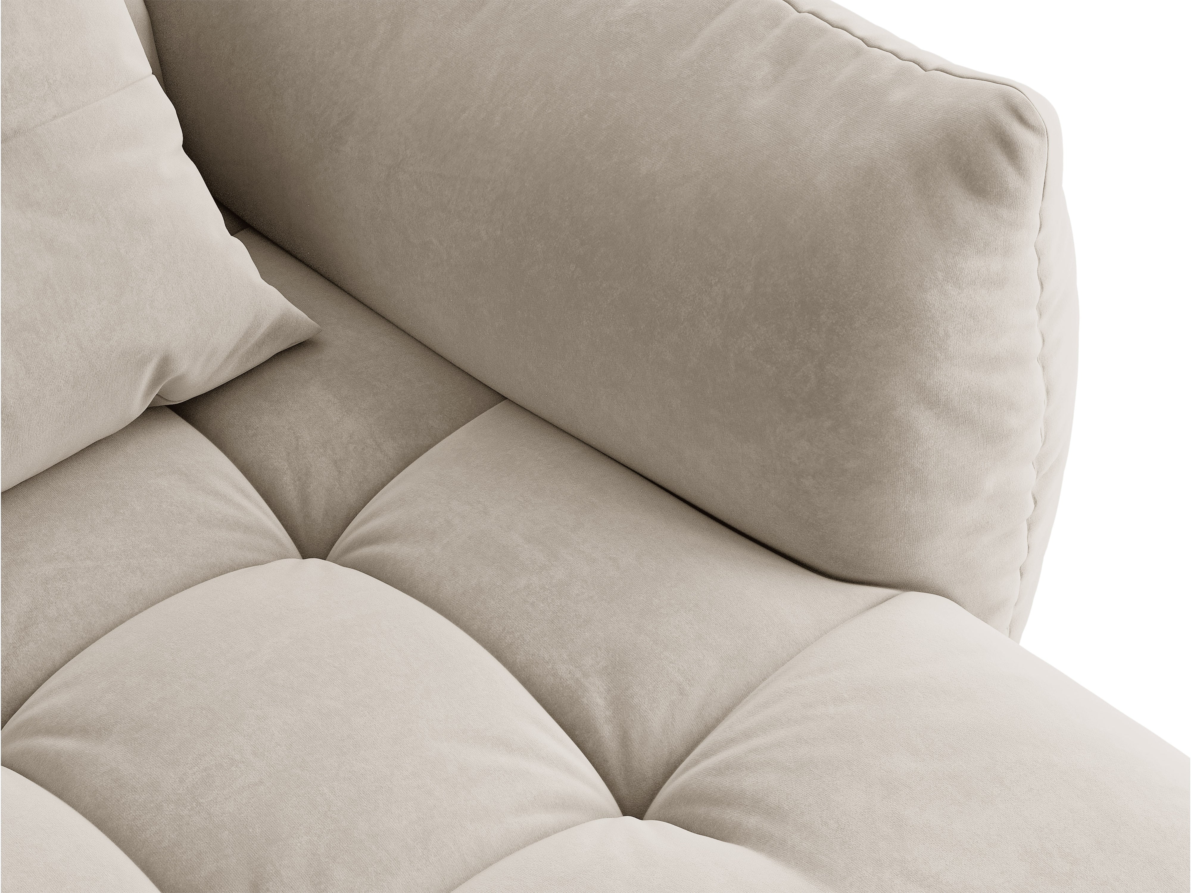 Micadoni Bloom Ecksofa 6-Sitzer Rechts Samt Casino Helles Beige