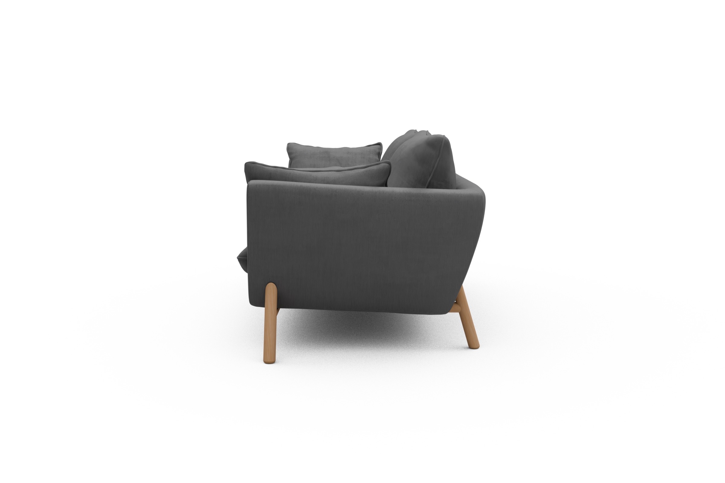 Sofa Emil 2-Sitzer Beinfarbe Eiche Natur Cordufine-Grey