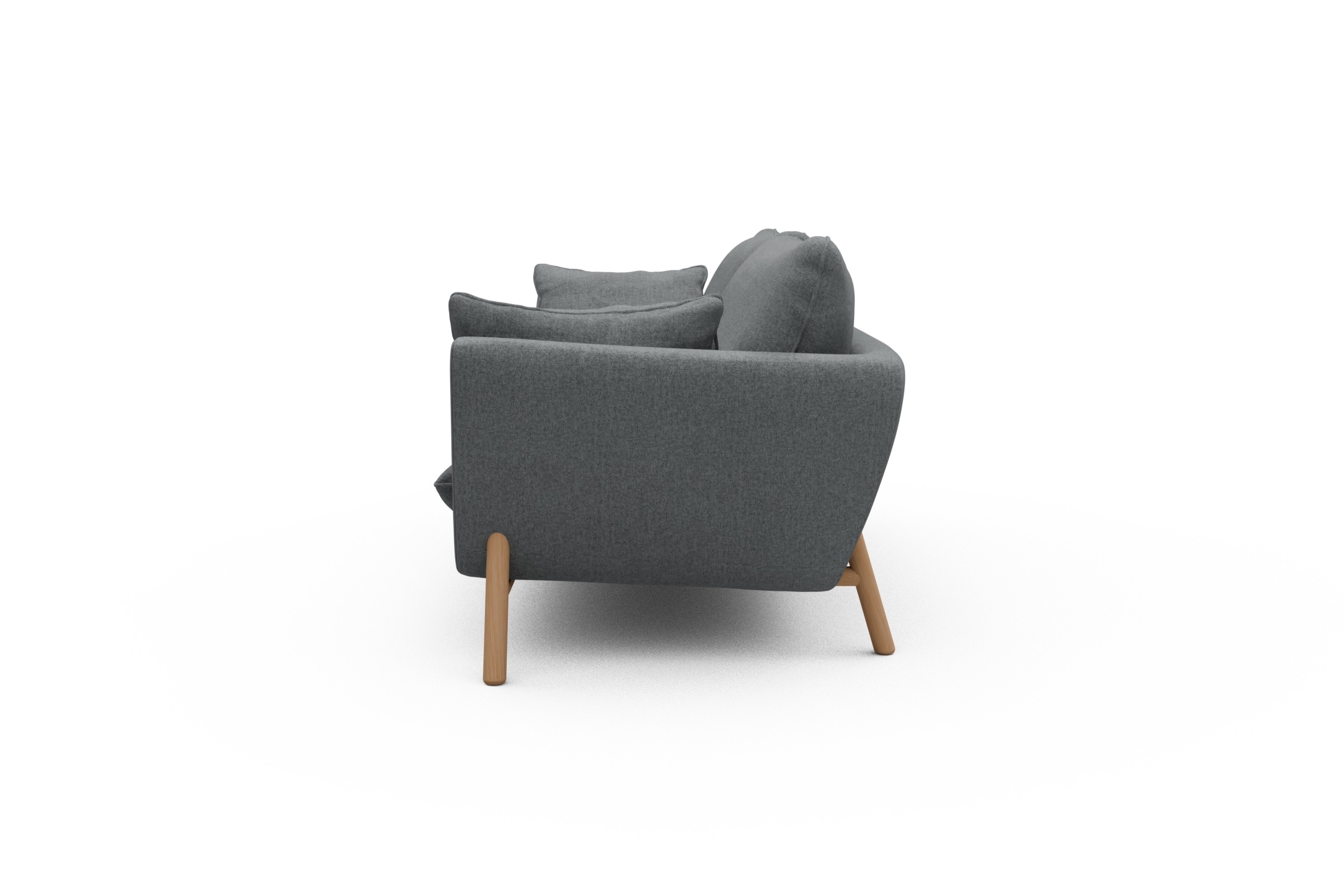 Sofa Emil 3-Sitzer Beinfarbe Eiche Natur Casone-Gravel-Grey