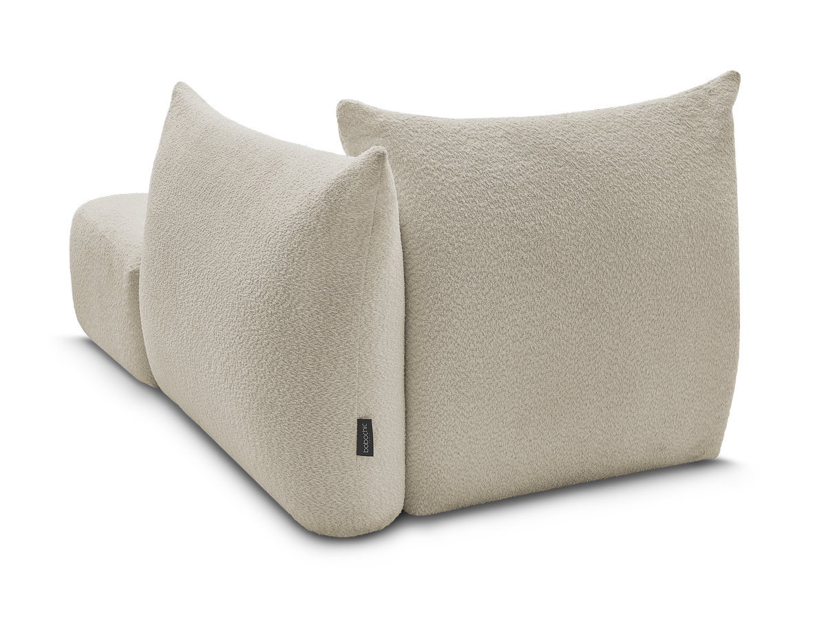 Bobochic Azra Méridienne-Modul Bouclé-Stoff Beige Ecke rechts