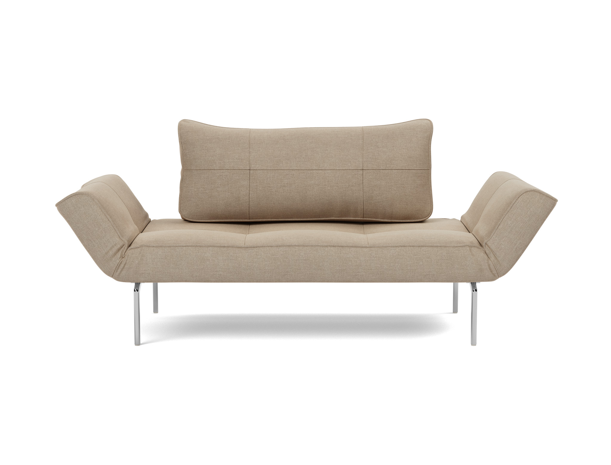 Tagesbett Zeal Flachgewebe Phobos 587-Mocha Beine Straw Aluminium