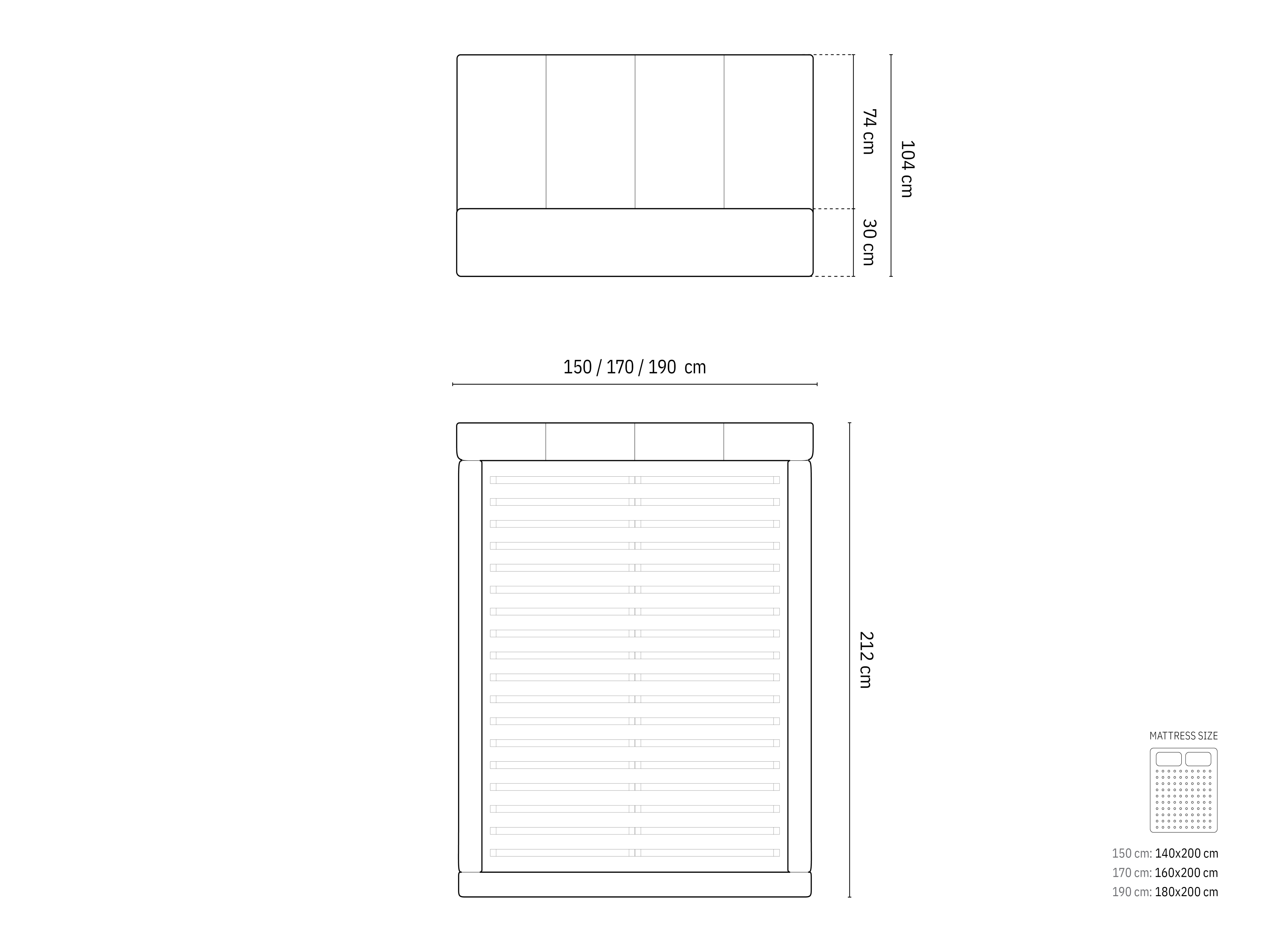 Micadoni Bett Pyla Boucle Beige 160x200