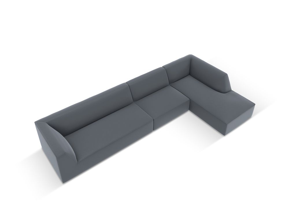 Cosmopolitan Design Ecksofa Siena 5-Sitzer Kunstleder Pacifico Dunkelblau Rechts