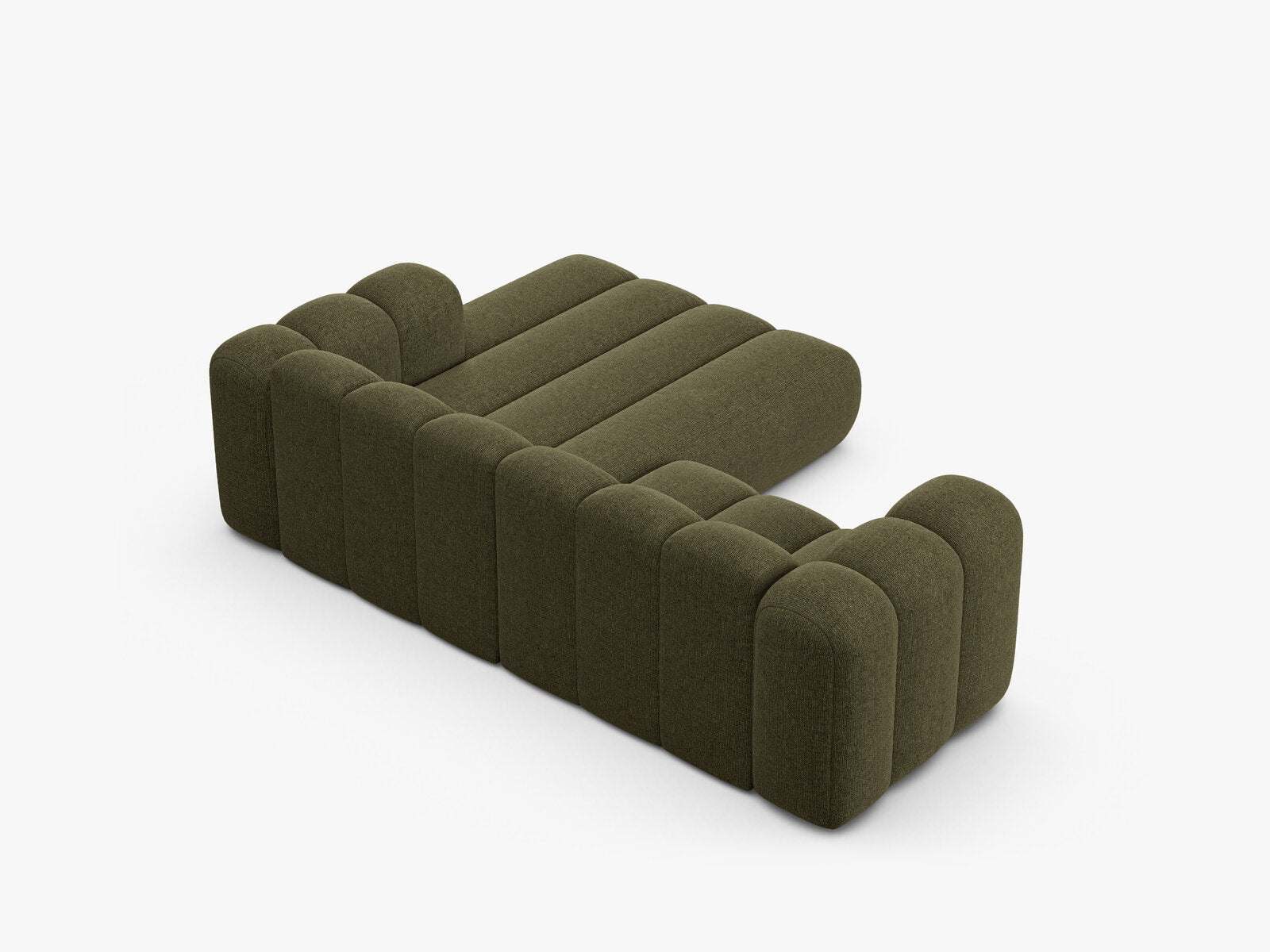 Micadoni Modulares Ecksofa Lupine 3-Sitzer Rechts Chenille Eden Grün