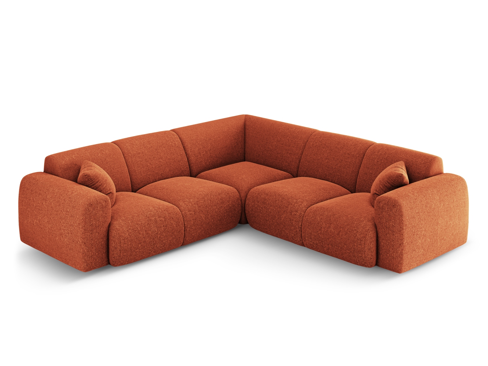 Cosmopolitan Design Symmetrisches Ecksofa Nolio 5-Sitzer Chenille Haga Terrakotta