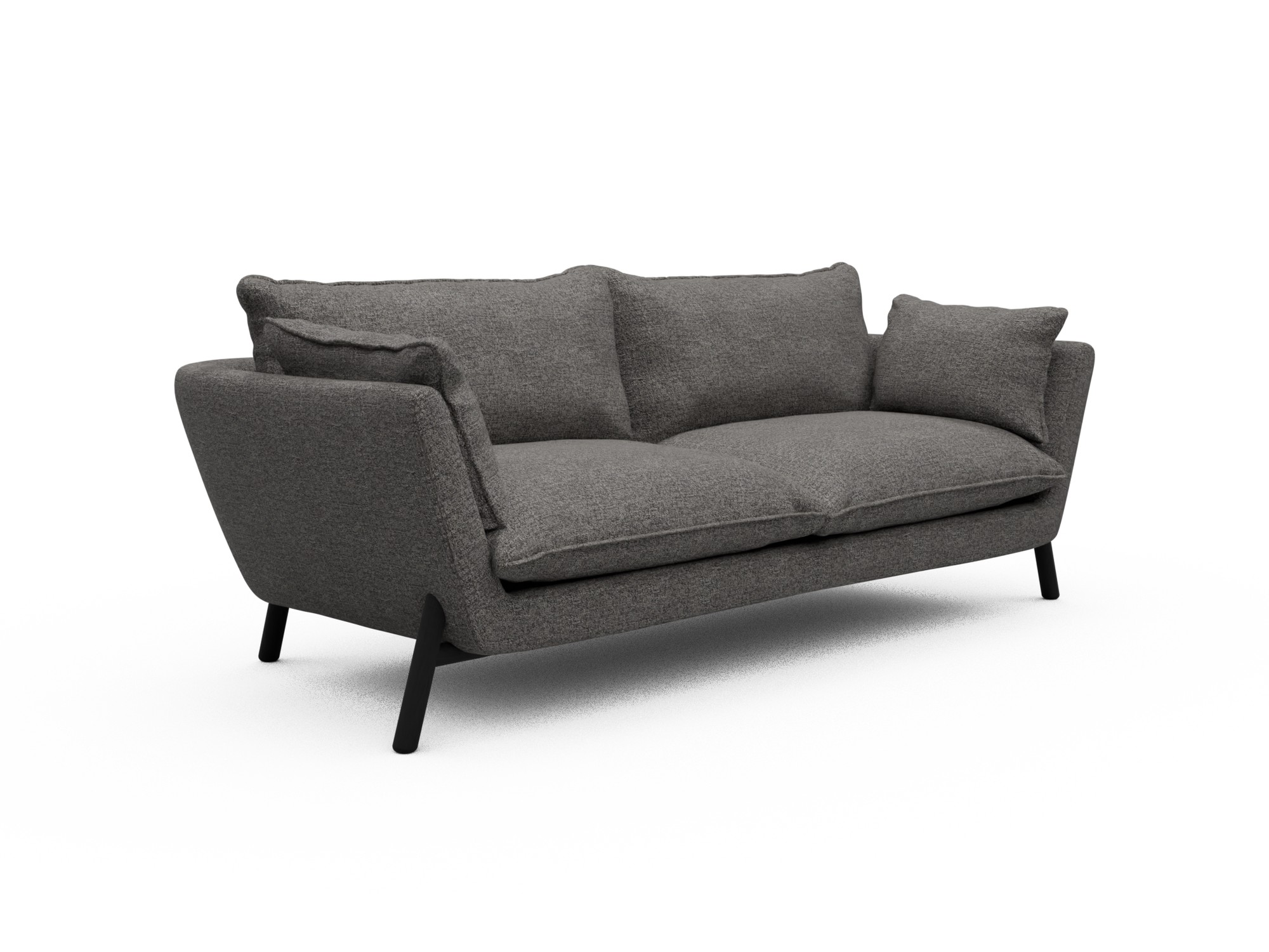Skandi Home Sofa Emil Soft 3-Sitzer Beinfarbe Eiche Schwarz Carreno-Salt-and-Pepper moebelfaktor