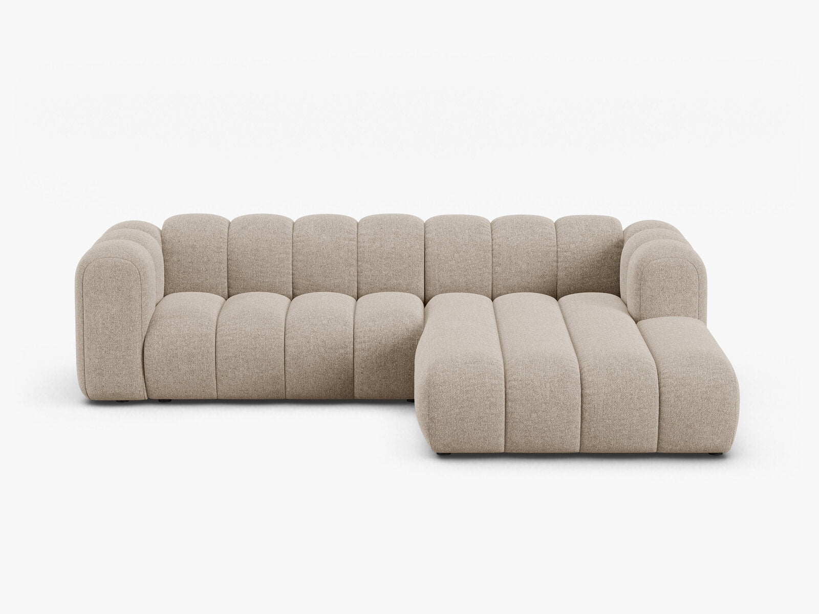 Micadoni Modulares Ecksofa Lupine 4-Sitzer mittelgroß Rechts Chenille Eden Dunkelbeige