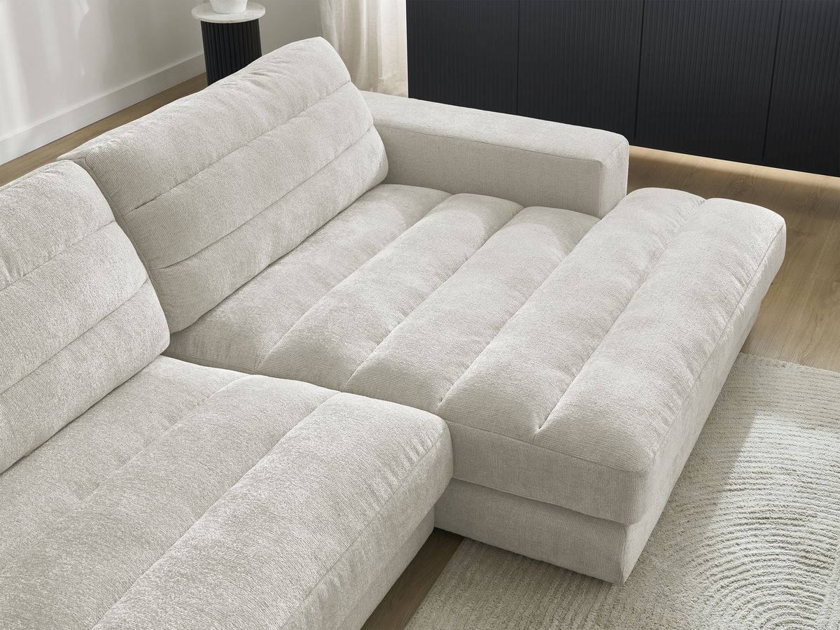 Bobochic Sierra Ecksofa Strukturstoff Beige Ecke rechts