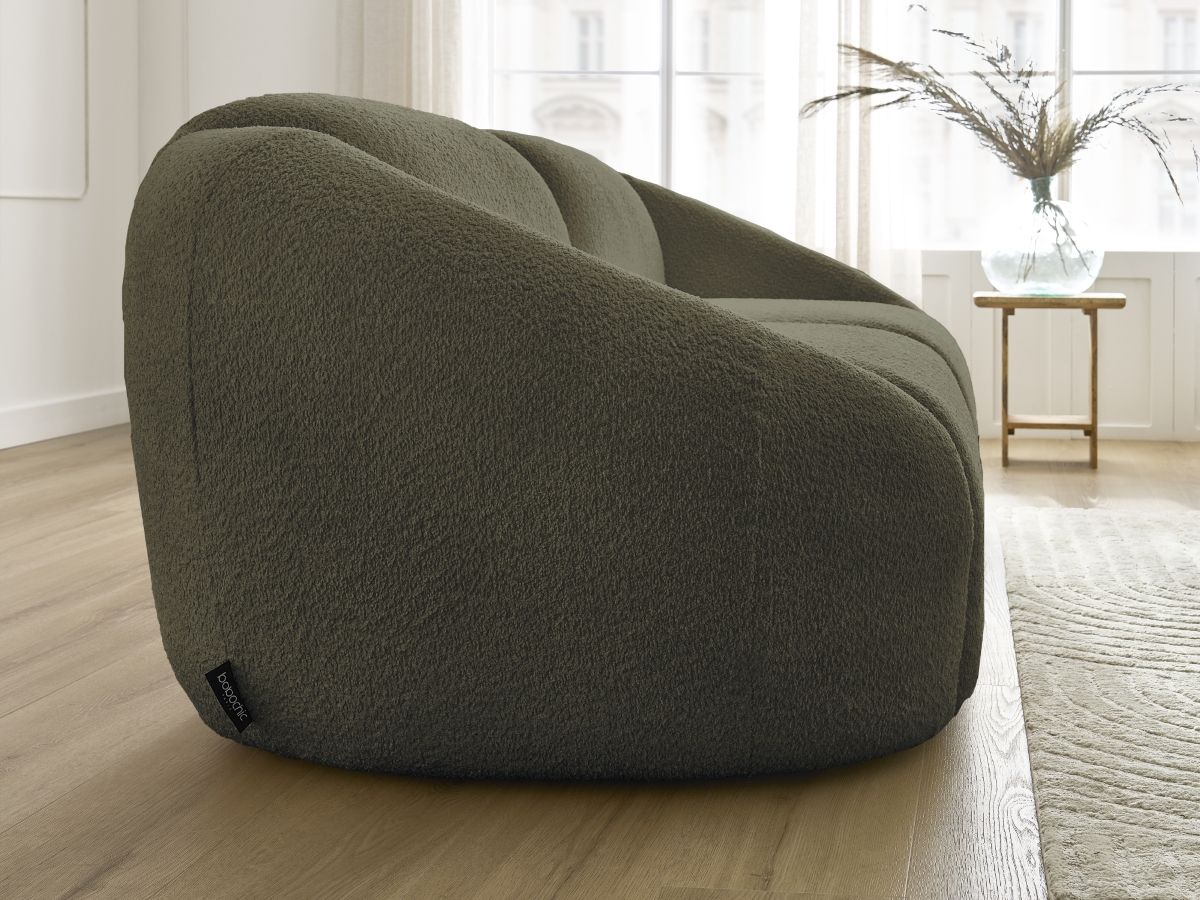 Bobochic Tina Sofa 2-Sitzer Bouclé-Stoff Grün