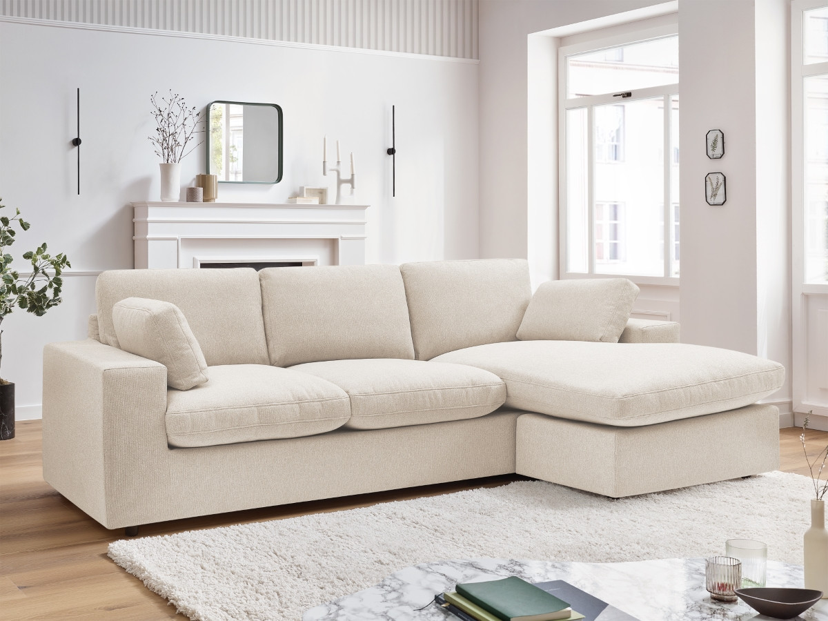 Bobochic Belair Ecksofa 220 × 139 cm Stoff Beige