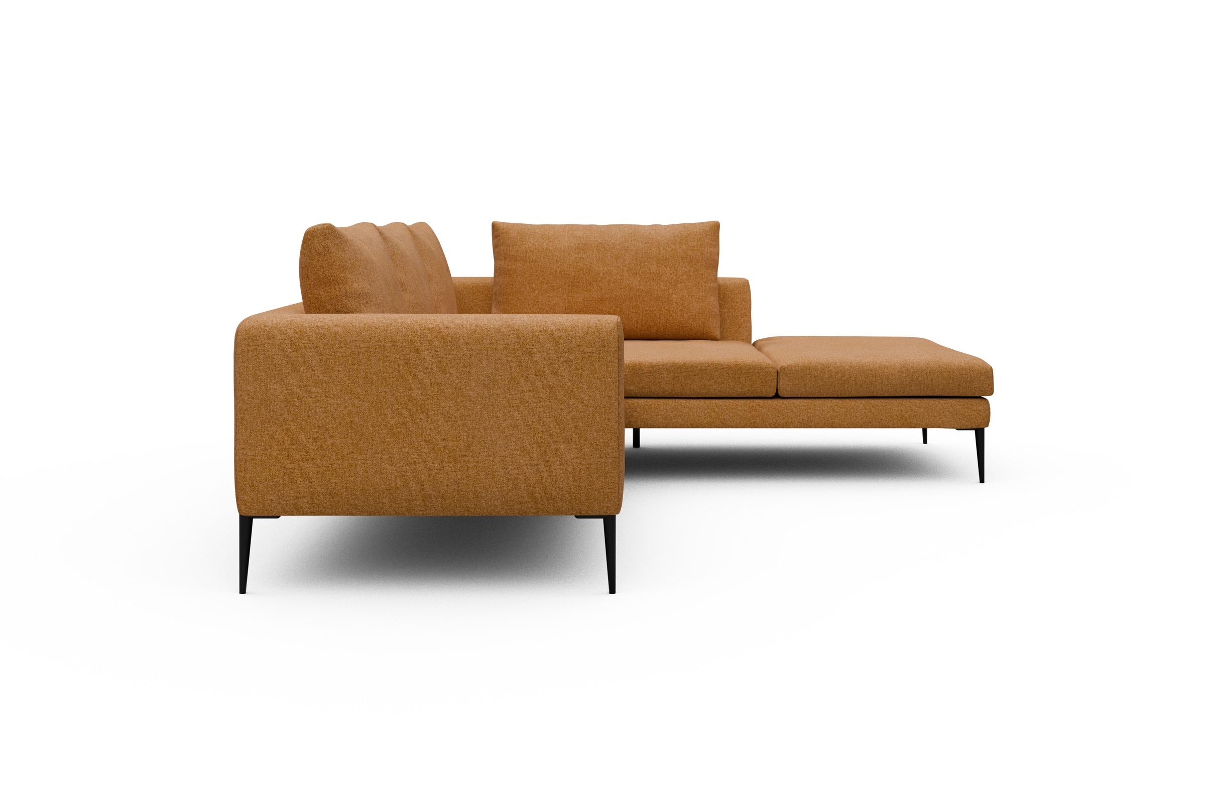 Ecksofa Paul Relax-Ecke rechts mit 2-Sitzer Casone-Warm-Yellow