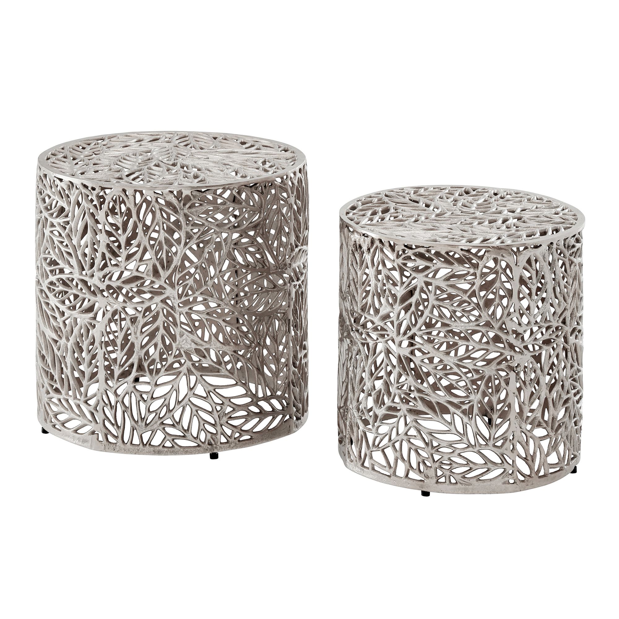 Satztisch 2er-Set Nesoya Aluminium Silber Ø 41 cm
