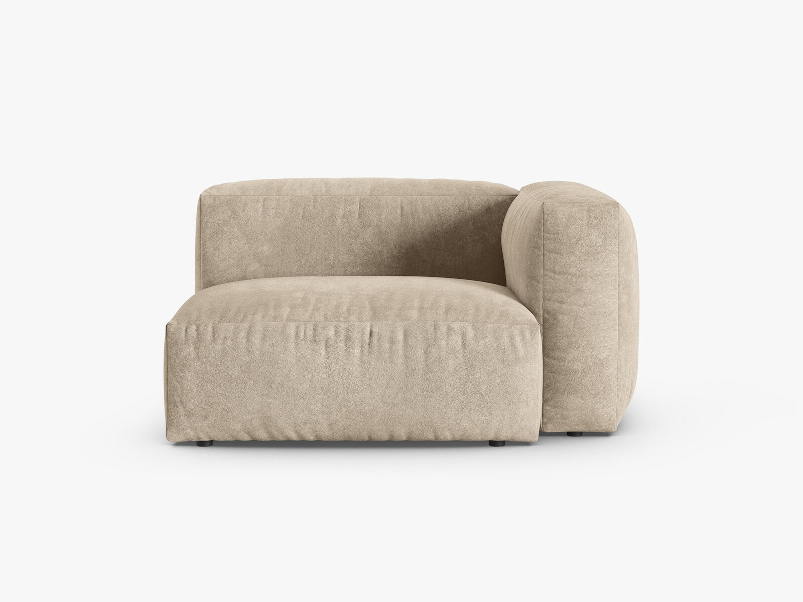 Micadoni Eckmodul mit Armlehne Martina 1-Sitzer 90cm Sitztiefe Rechts Samt Vogue Helles Beige