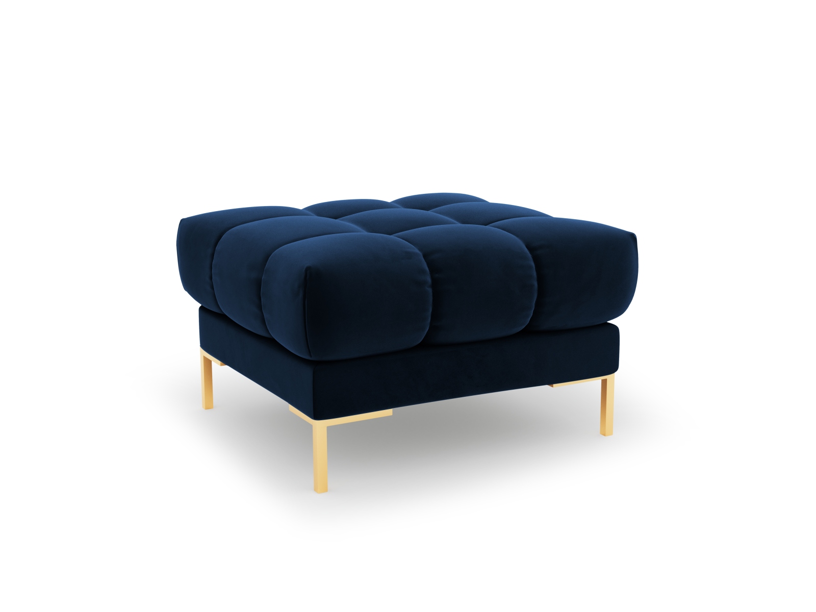 Cosmopolitan Design Pouf Bali Samt Bluvel Königsblau Beine Gold