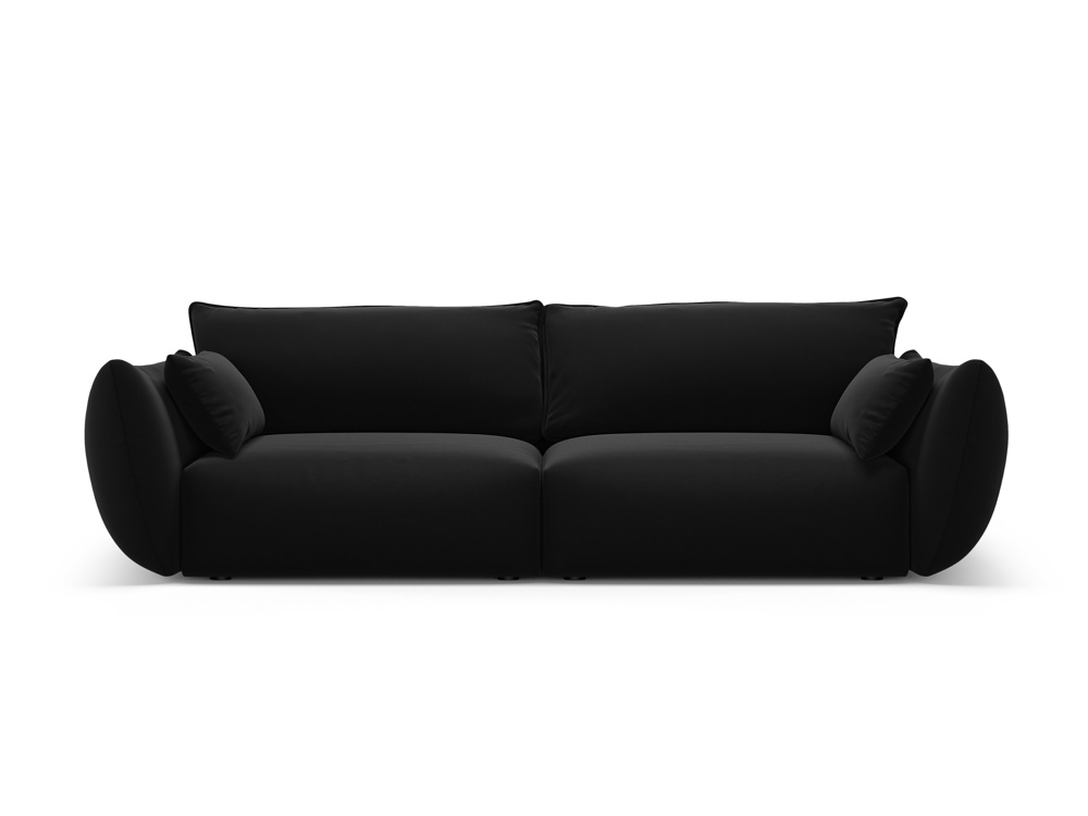Cosmopolitan Design Sofa Matera 3-Sitzer Samt Salvador Schwarz