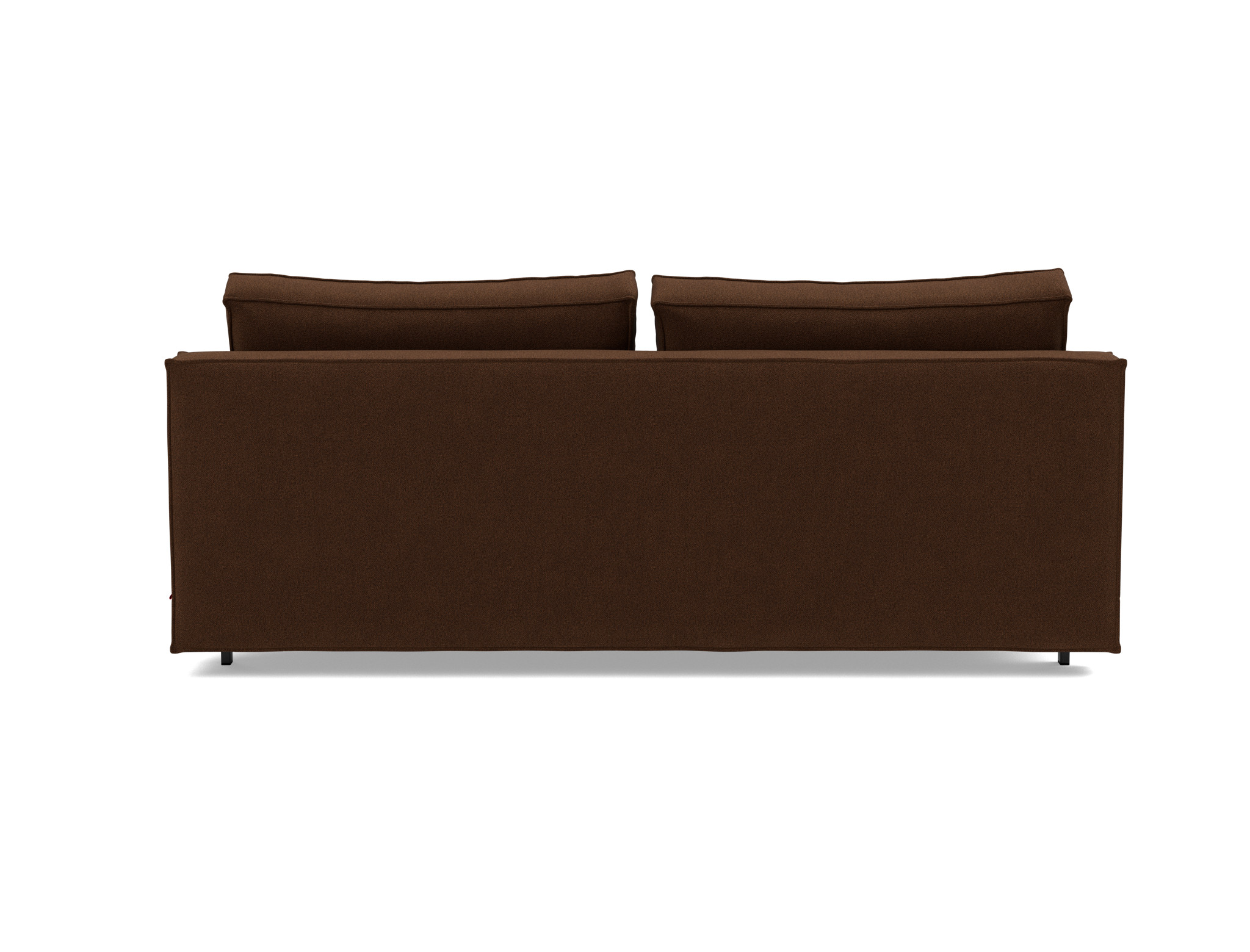 Schlafsofa Sly Strukturierter Stoff Taura 359-Cappuccino Beine Schwarzes Metall