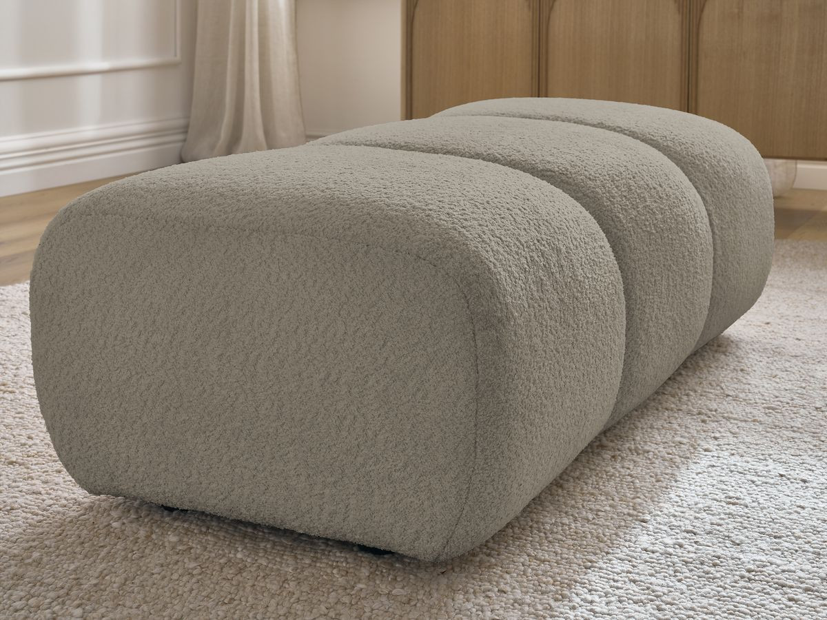 Bobochic Pamira Pouf Bouclé-Stoff Taupe