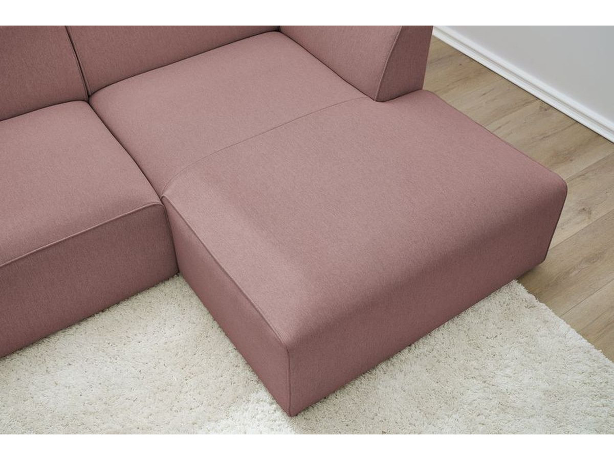 Bobochic Megeve Ecksofa Melange-Stoff Rosa Ecke rechts