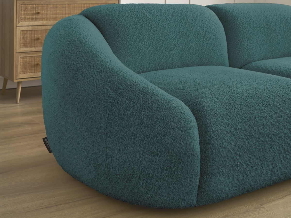 Bobochic Tina Sofa 2-Sitzer Bouclé-Stoff Hellblau
