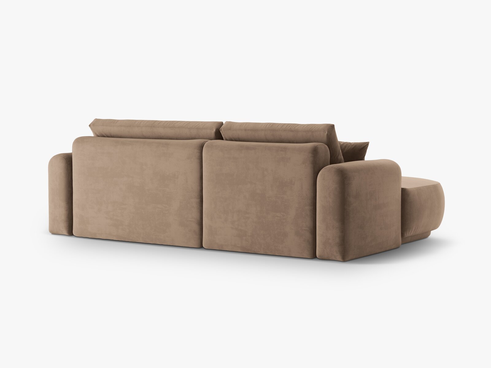Micadoni Ella Ecksofa 5-Sitzer mit Schlaffunktion Links Samt Vogue Dunkelbeige