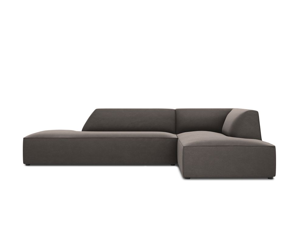 Cosmopolitan Design Ecksofa Siena 4-Sitzer offen Samt Salvador Dunkelgrau Rechts