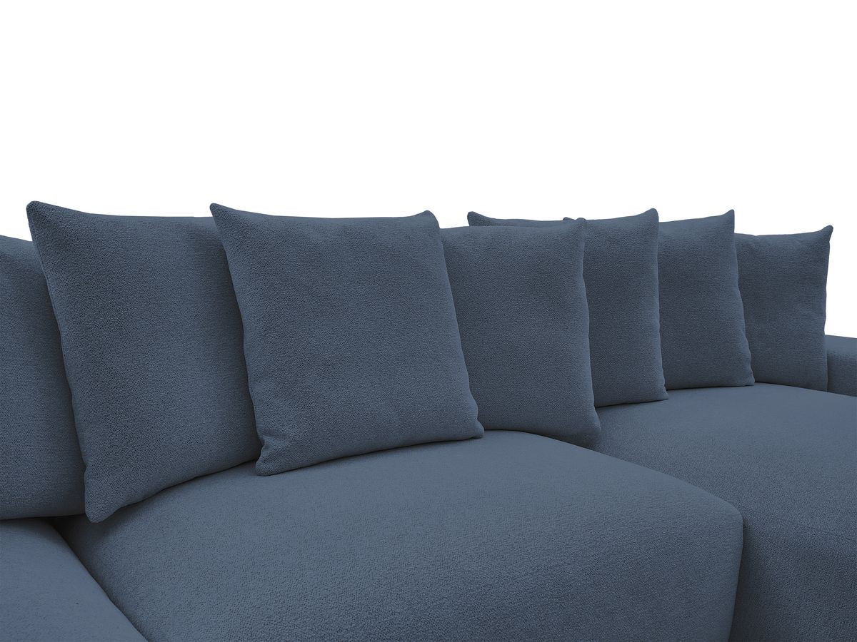 Bobochic Voltaire Wohnlandschaft mit Pouf 420 × 174 cm Melange-Stoff Dunkelblau
