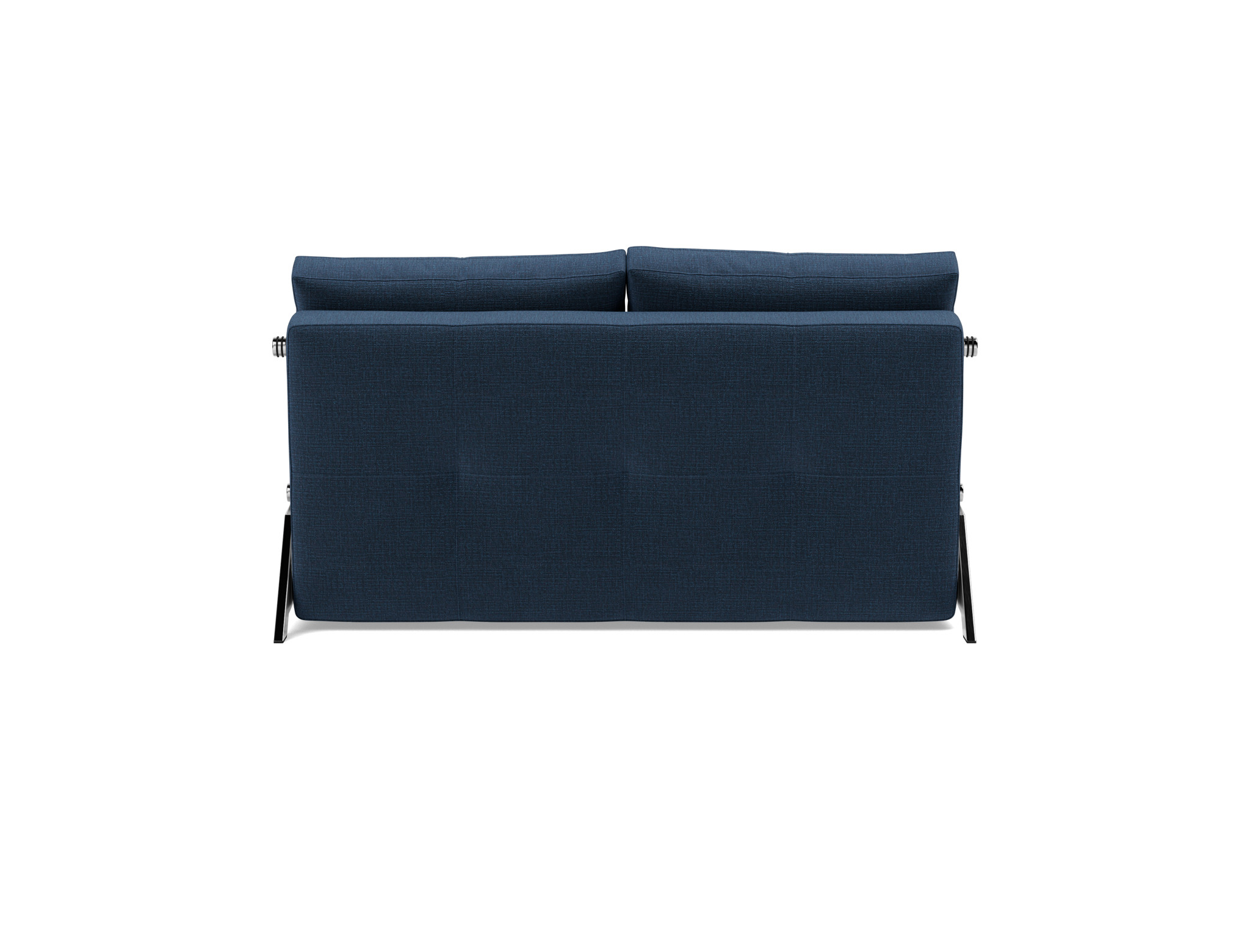Schlafsofa Cubed 140 Chenille Esina 414-Indigo-Blue Beine Chrom