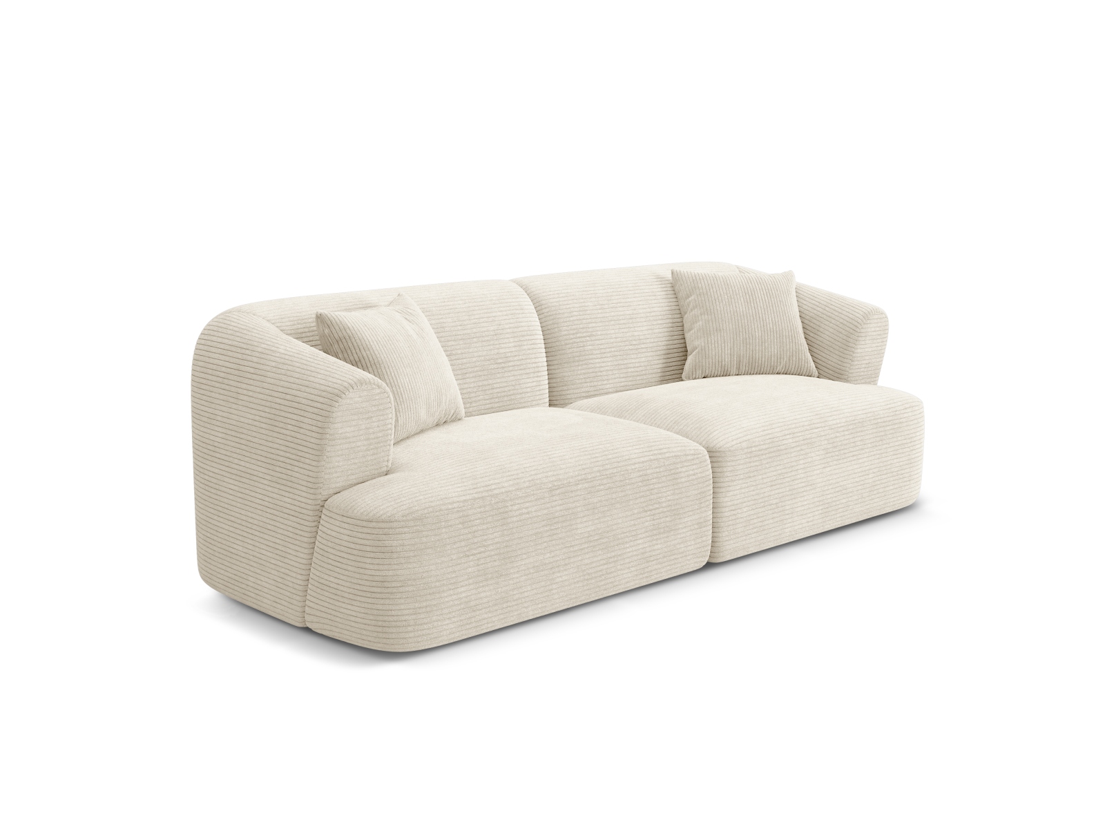 Cosmopolitan Design Sofa Campi 3-Sitzer Kord Lincoln D Helles Beige