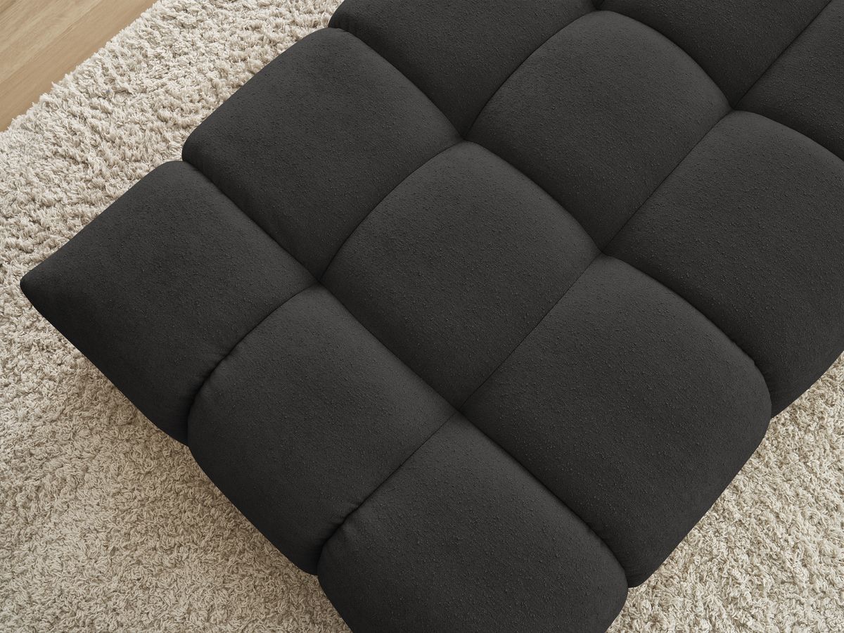 Bobochic Everest Pouf 166 × 100 cm Strukturstoff Schwarz