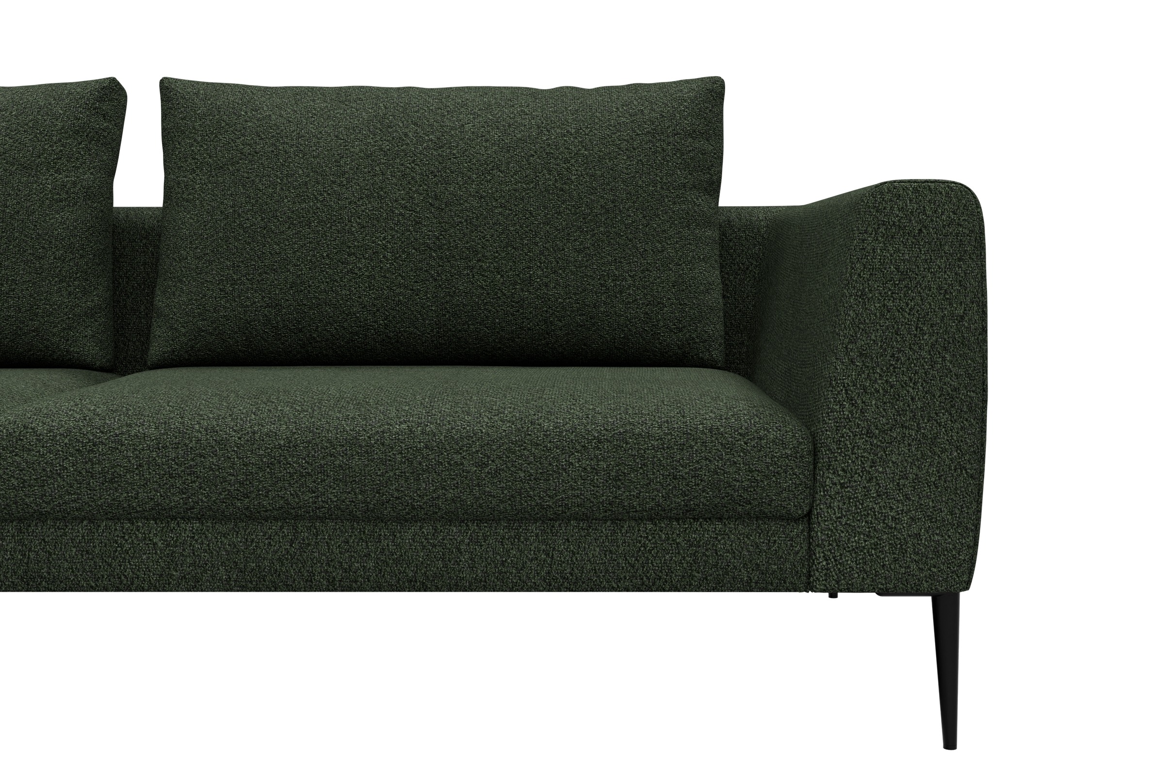 Ecksofa Paul Relax-Ecke rechts mit 3-Sitzer Vanora-Deep-Green