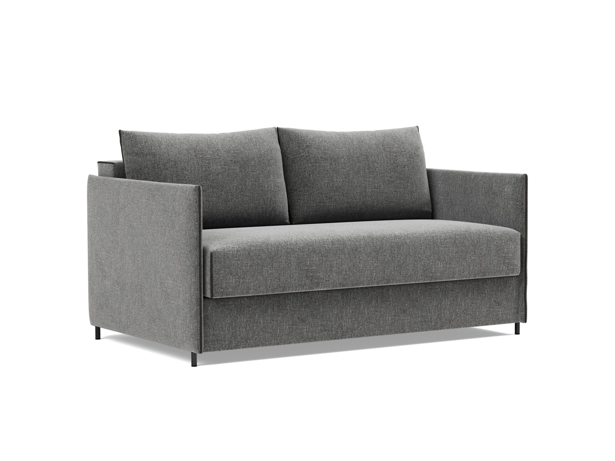Schlafsofa Luoma Strukturierter Stoff Twist 563-Charcoal