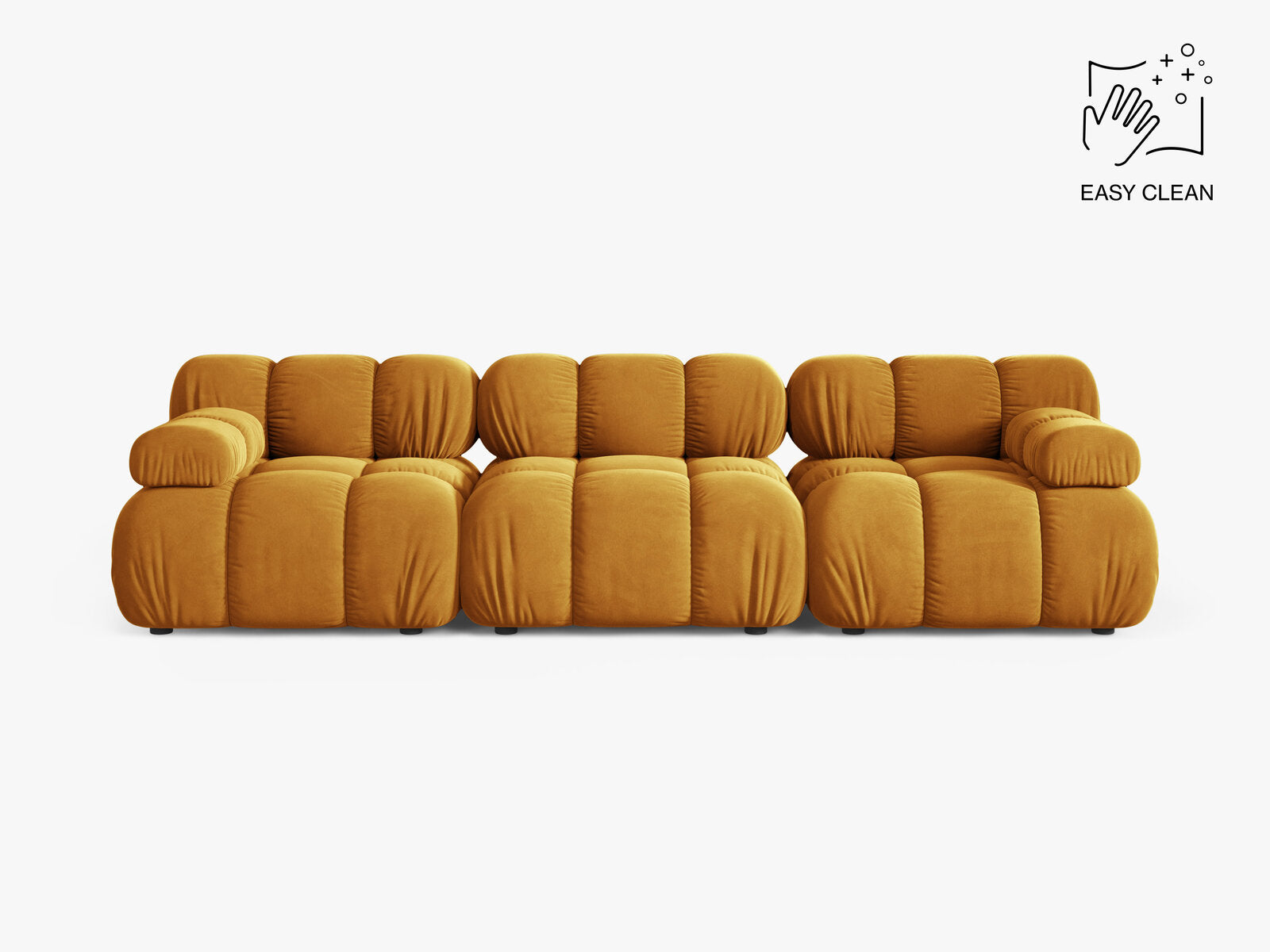 Micadoni Modulares Sofa Bellis 3-Sitzer Samt Venus Gelb