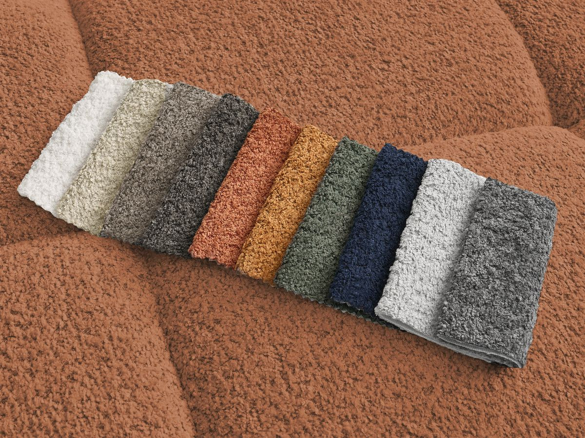 Bobochic Alya Sofa 4-Sitzer Bouclé-Stoff Orange