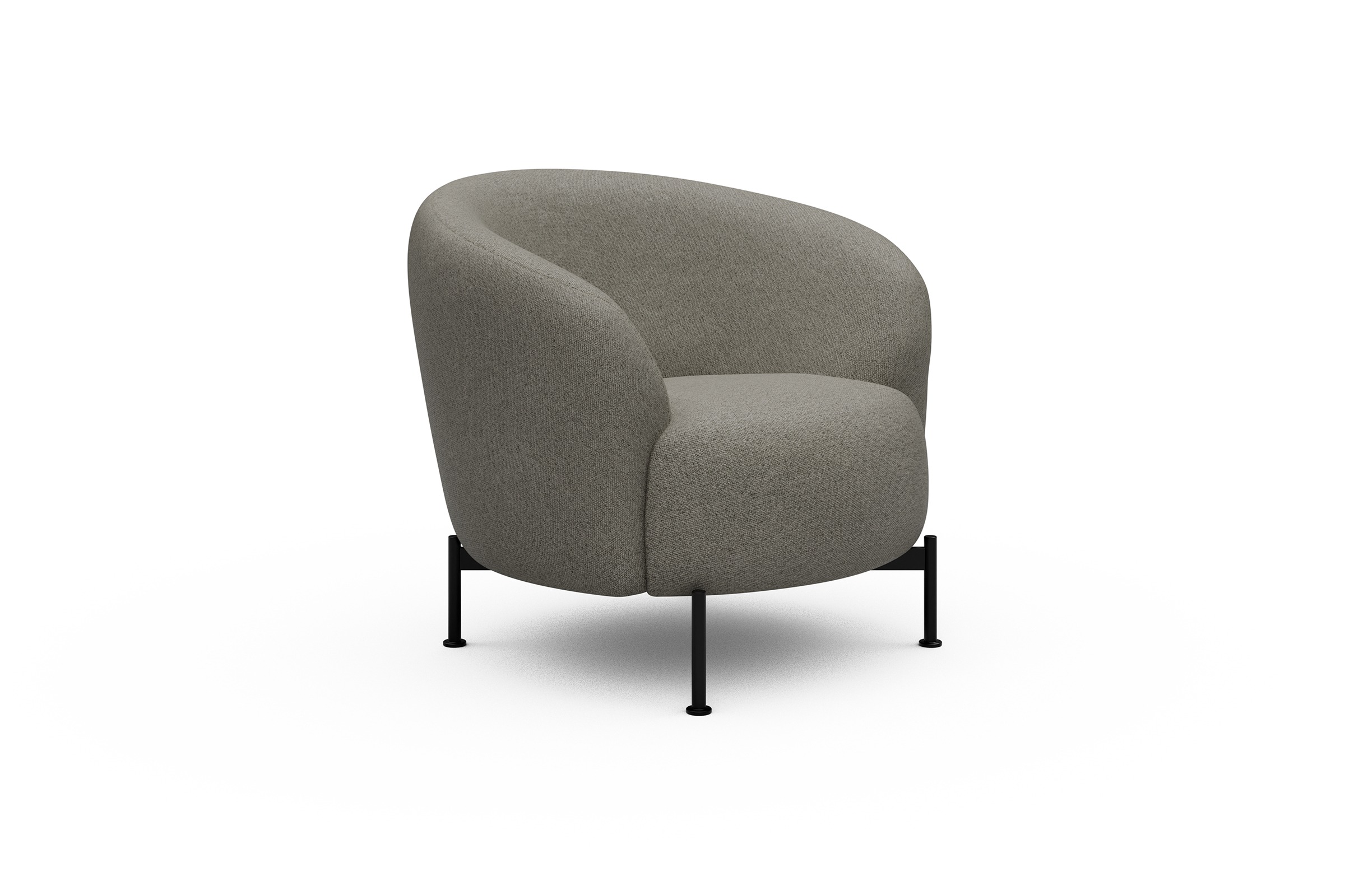 Sessel Ronda X-Metallgestell Schwarz Denari-Warm-Grey