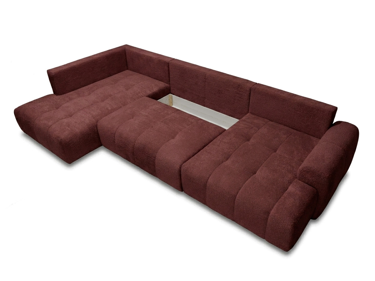 Bobochic Roxelane Wohnlandschaft Bouclé-Stoff Rot Ecke links