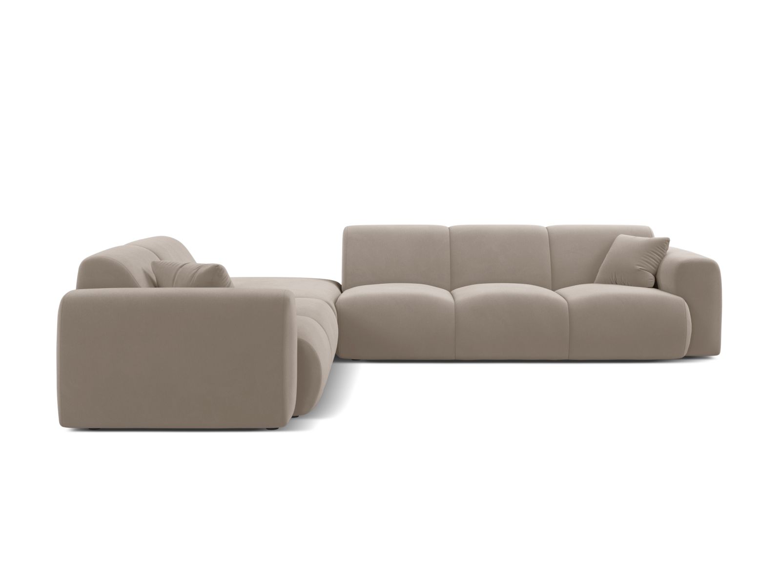 Micadoni Ecksofa Molino 6-Sitzer Links Samt Casino Helles Beige