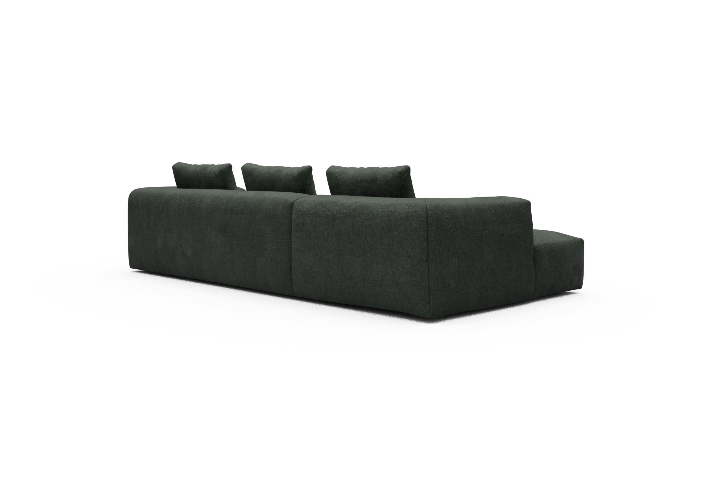 Ecksofa Fred Chaiselongue links mit 2,5-Sitzer Aivi-Pine-Green