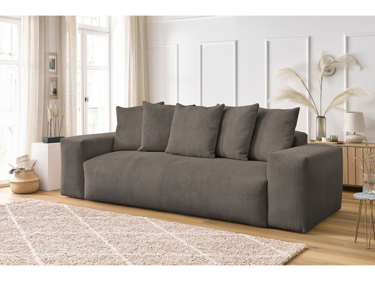 Bobochic Voltaire Sofa 3-Sitzer 280 × 124 cm Cordsamt Taupe