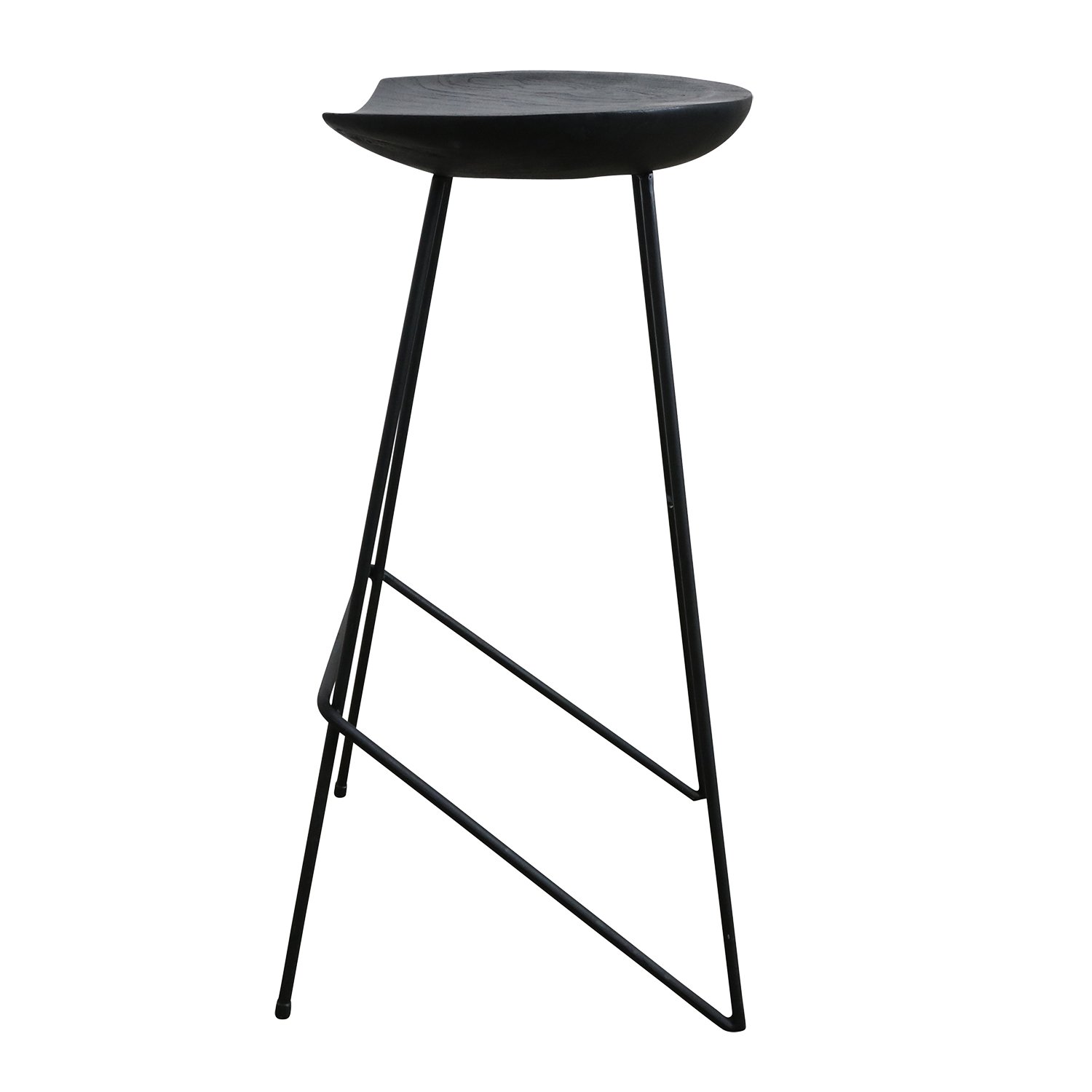 Raw Materials Loft Barhocker aus Teakholz schwarz 41x42x77cm