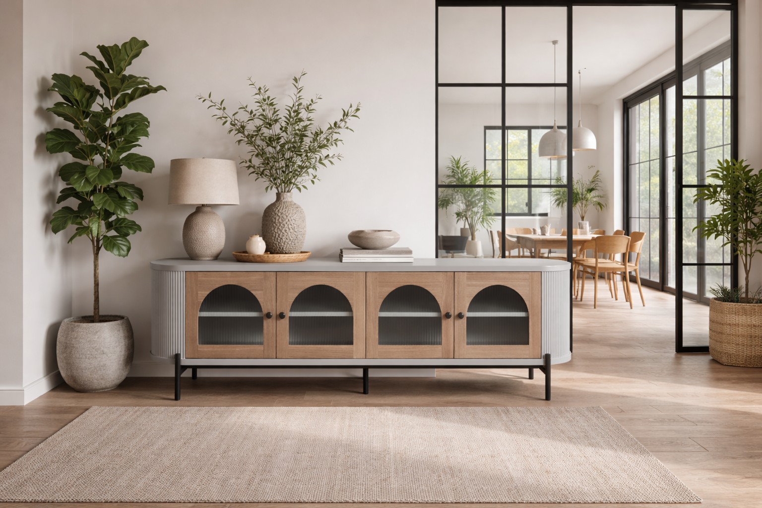 Livin Hill TV-Kommode Stilig 200 × 40 × 60 cm Hellgrau