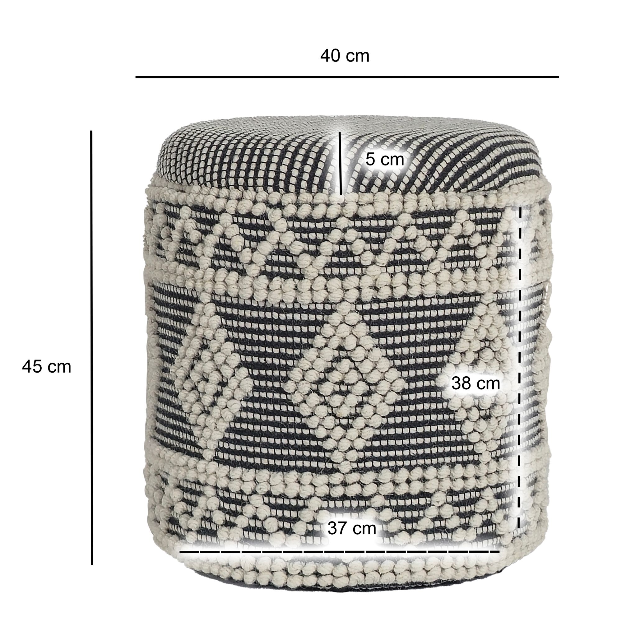 Sitzhocker Oppegard Stoff Grau Ø 40 cm