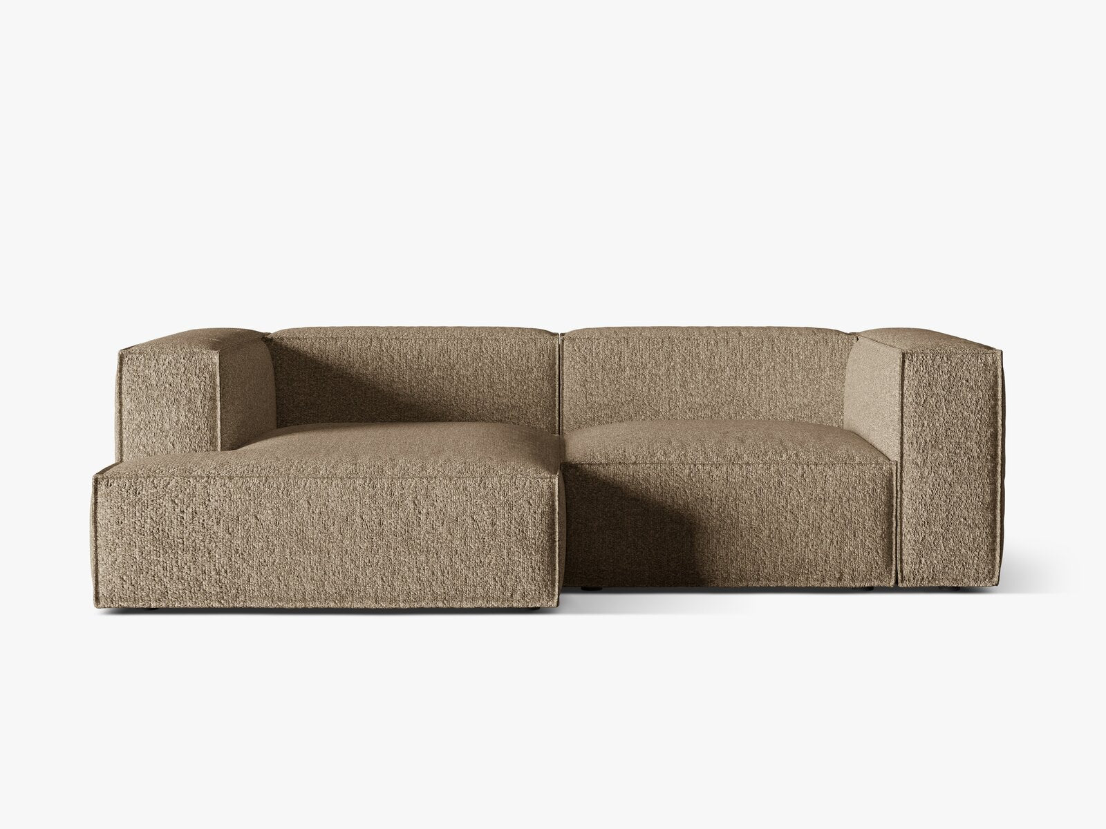 Micadoni Ecksofa Nuria 3-Sitzer Links Boucle Cappuccino