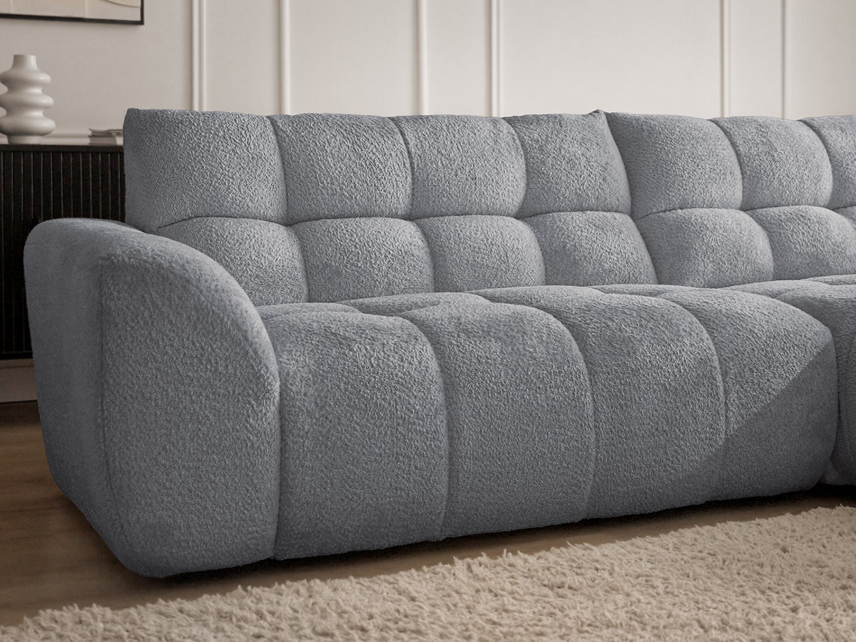 Bobochic Jaya Ecksofa Chenille Grau Ecke rechts