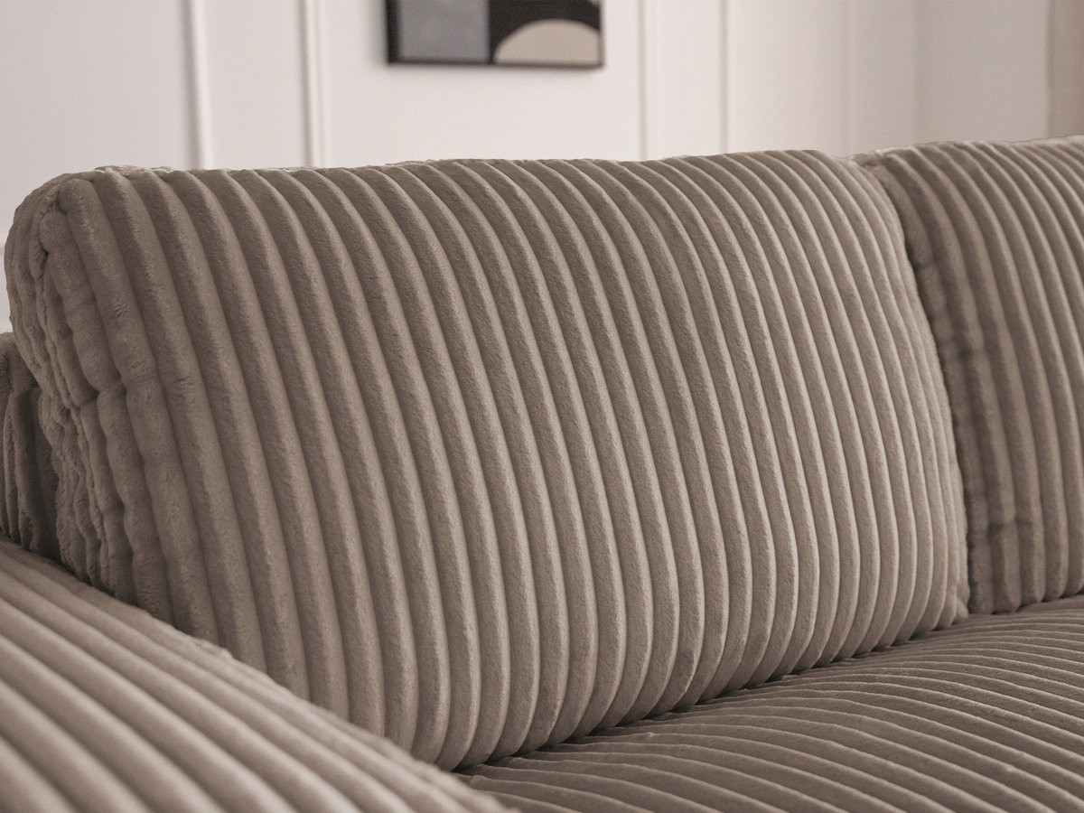 Bobochic Ibiza Schlafsofa 3-Sitzer Cordsamt Taupe, Liegefläche 140 × 196 cm