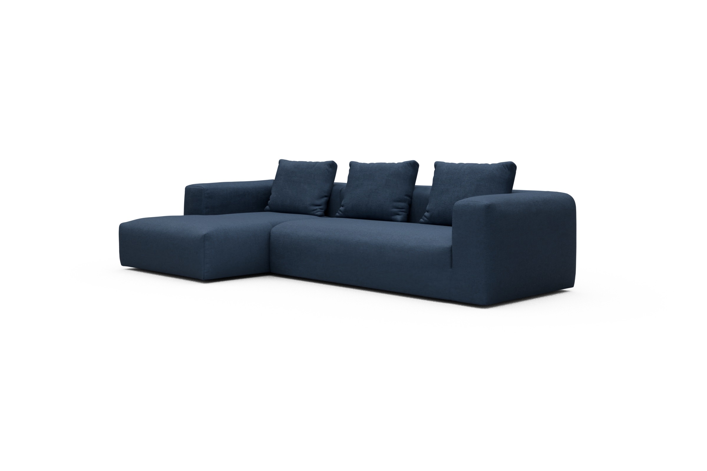 Ecksofa Fred Chaiselongue links mit 2,5-Sitzer Weda-Blue