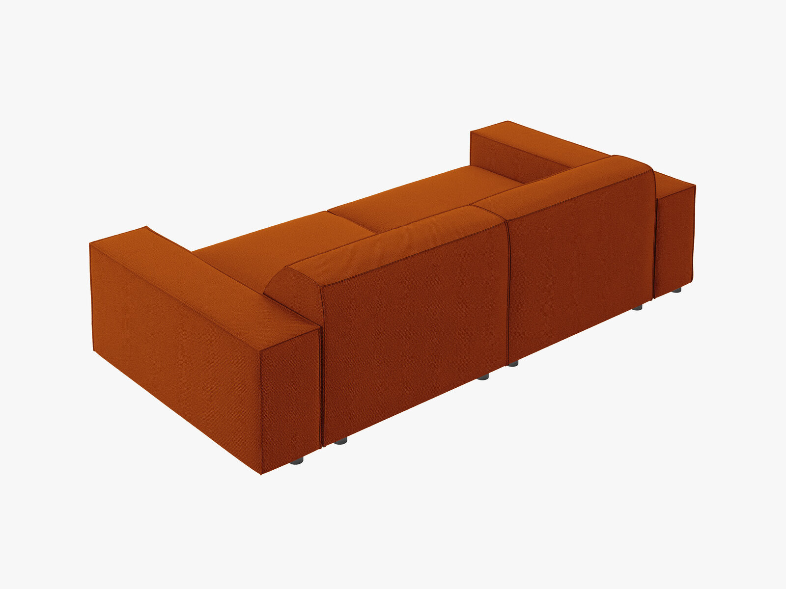 Micadoni 3-Sitzer Sofa Jodie Strukturierter Stoff Megan Terrakotta
