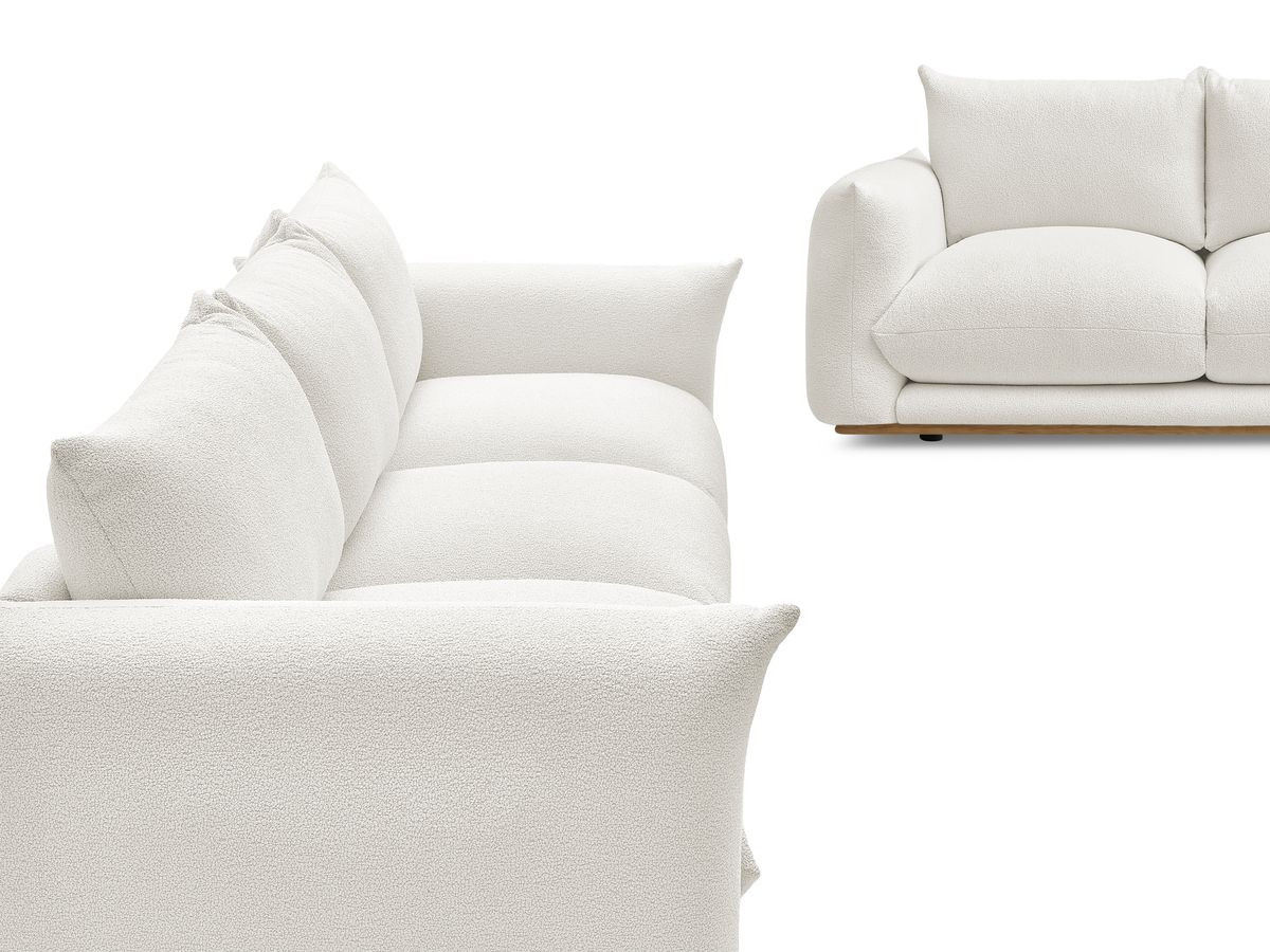 Bobochic Ernest Sofa 5-Sitzer Bouclé-Stoff Weiß